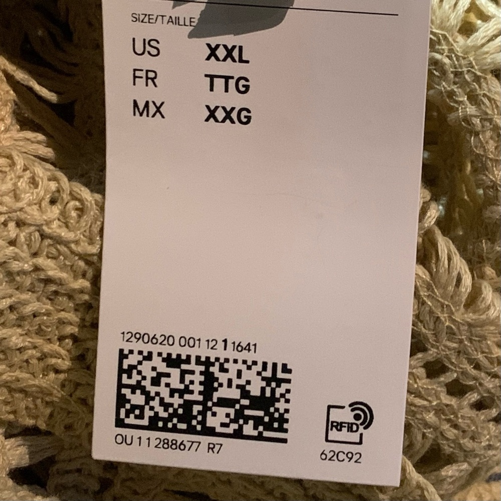 NWT CROCHET-LOOK PULLOVER SHIRT XXL - Picture 6 of 6